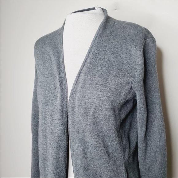 Talbots Cardigan Open Front Classic Cotton Grey M - Picture 14 of 15